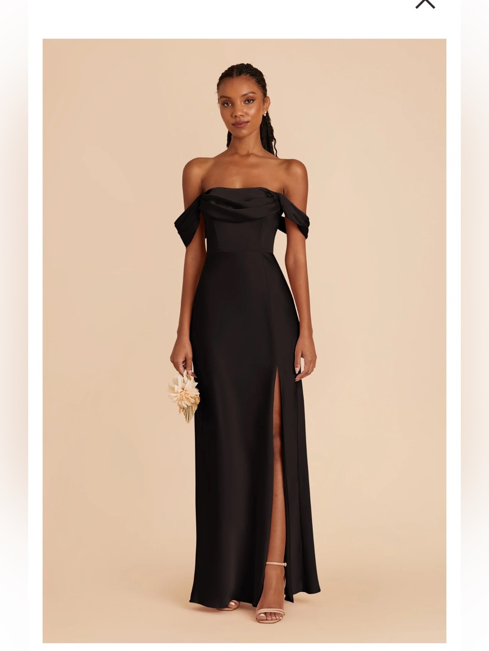 Birdy Grey black matte satin Mia Dress